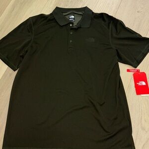 NWT North Face Taupe Green Horizon Flashdry Polo Shirt | Size Large